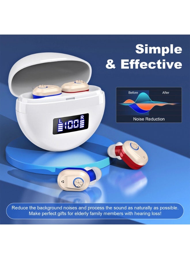 أجهزة السمع، أجهزة السمع المغناطيسية غير المرئية، حافظة شحن تلامسية مع شاشة عرض طاقة LED (أبيض، أحمر، أزرق) - Image 3